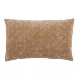 13"x21" Oversize Dakon Trellis Poly Filled Lumbar Throw Pillow Beige - Jaipur Living