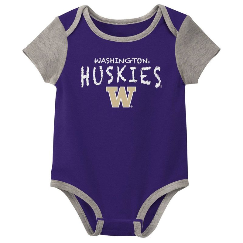 NCAA Washington Huskies Infant Boys&#39; 3pk Bodysuit, 4 of 5