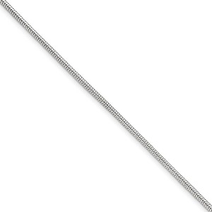 Black Bow Jewelry Sterling Silver 2mm, Snake Chain Anklet, 9 Inch - 1 of 4