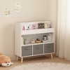 Airsurfer Medium White with Gray Accents Bookshelf Children's Storage Bookshelf Organizational Unit for Playroom Organization - 4 of 4