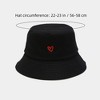 Anna-Kaci Women's Cotton Bucket Hat with Red Heart Embroidery and Wide Brim - 4 of 4