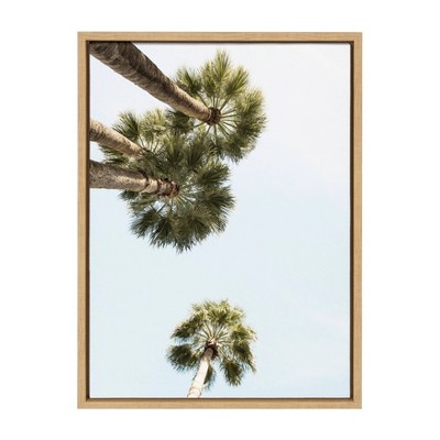 18" x 24" Sylvie Palm Trees Above Framed Canvas By Shawn St. Peter Natural - DesignOvation