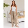 Womens Wide Leg Palazzo Pants High Waist Flowy Casual Trousers Loose Lounge Beach Travel Vacation Pants with Pockets - 4 of 4