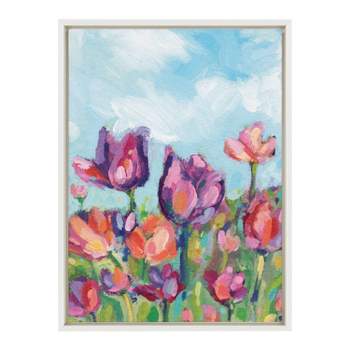 18"x24" Sylvie Spring Framed Wall Canvas, Floral Art, UV-Resistant Inks, Lightweight Frame, USA-Made, by Rachel Christopoulos - Kate & Laurel Decor
