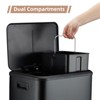 Hands-Free Step Trash Can, Dual Compartment 2 x 4 Gallon Stainless Steel Kitchen Recycling Bin - 4 of 4