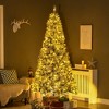 HOMCOM Prelit Artificial Christmas Tree Holiday Decoration with Snow Flocked Branches, Warm White LED Lights, Auto Open, Green - 3 of 4