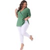 Agnes Orinda Women's Plus Size Polka Dots V Neck Short Sleeve Wrap Peplum Blouse - 3 of 4