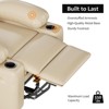 Manual Recliner Chair, Wide 22" Seat Width Leather Recliner w/Comfortable Arms and Cup Holders for Living Room CF8011 - 4 of 4