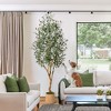 Live Olive Trees Artificial, 7/8Ft Tall Faux Olive Plant with Planter – Fake Tree with Natural Wood Trunk, Realistic Silk Leaves & Lifelike Fruits - 3 of 4