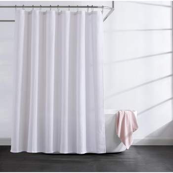 Kenneth Cole New York Waffle Shower Curtain-70" X 72"-White