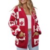 Women's Christmas Cardigan, Long-Sleeve Open-Front Holiday Sweater, Festive Casual Layering Top for Winter - 2 of 4