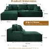 106" Cloud Sectional Couch Modern Modular L Shape Sofa with Chaise Deep Seat Comfy Fluffy Corduroy Upholstered Couches for Living Room Bedroom - 3 of 4