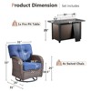 Buenhomino 5 Pieces Patio Wicker Furniture Set - 4 Outdoor Swivel Rocker Glider Chairs with Propane Fire Pit Table - 3 of 4