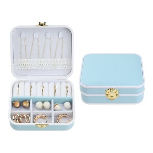 Unique Bargains Travel Small Portable PU Leather Jewelry Organizer Case Storage - 1 of 4