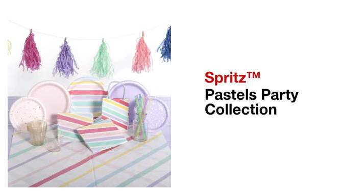 Striped Table Cover White - Spritz&#8482;, 2 of 8, play video