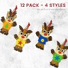 4E's Novelty 12 Pack Reindeer Foam Craft Kit  - Easy DIY Reindeer Ornament Craft, Christmas Crafts for Kids 4-12, Individually Wrapped & Party Favors - 3 of 4