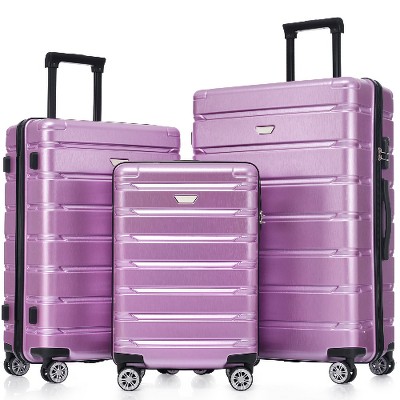 Lyngins 3-Piece Hardside Luggage Set – 20" Carry on Luggage, 24" & 28" Spinner Suitcases, Premium ABS+PC Material, 360° Wheels, Telescopic Handle