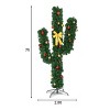 Costway 7Ft Pre-Lit Cactus Christmas Tree LED Lights Ball Ornaments - 3 of 4