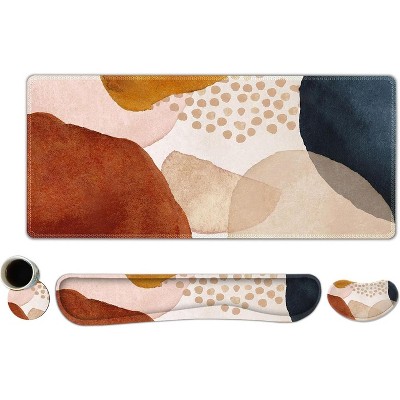 Large Mouse Pad Desk Pad Set, Wrist Rest Support Desk Mat for Keyboard and Mouse, 4PCS 35.4”x15.7 XXL Giant Mouse Pad