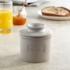 Butter Bell® Crock - Matte Stone Retro Ceramic Butter Keeper, Neutral Café Style Butter Dish for Spreadable Butter Without Refrigeration - 3 of 4