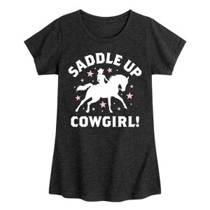 Girls' - Instant Message - Saddle Up Cowgirl Fitted Short Sleeve Graphic T-Shirt - 1 of 4