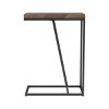 Syemin End Tables C-Shaped End Table, Small Side Table for Couch, Sofa Table with Metal Frame, Nightstand, Slide Couch Table, Brown, 10"*18"*25" - 3 of 4