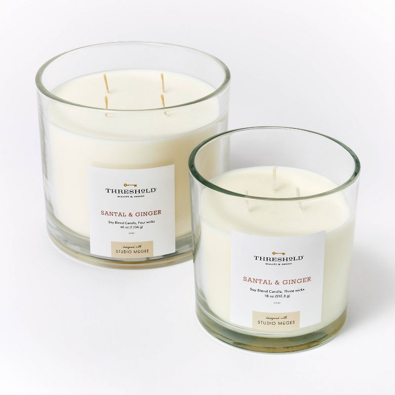  Clear Glass Santal & Ginger Candle White - Threshold™ designed with Studio McGee, 6 of 13