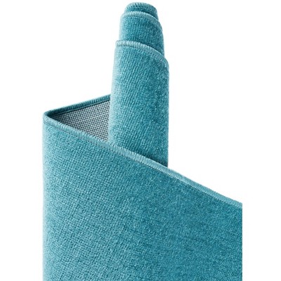 Teal Round Easy Care Synthetic Indoor Rug