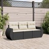 vidaXL Garden Sofa Set Black, Cream White - 2 of 4
