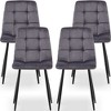 NicBex Velvet Dining Chairs Set of 4,Armless Kitchen Chairs with Tufted Backrest and Black Metal Legs for Dining Room,Kitchen - 4 of 4