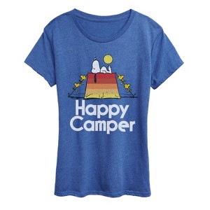 Women's - Peanuts - Happy Camper Short Sleeve Graphic T-Shirt - 1 of 4