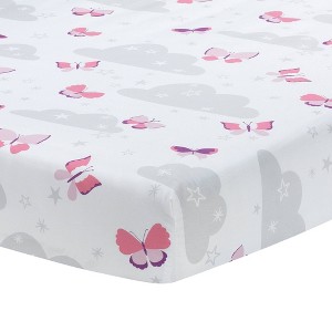 Bedtime Originals Butterfly Kisses Fitted Crib Sheet - 1 of 4