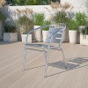 Emma and Oliver 4 Pack Heavy Duty Commercial Aluminum Indoor-Outdoor Slat-Back Stack Chair - 2 of 4