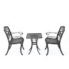GDFStudio Walson Outdoor Cast  Aluminum 3 Piece Bistro Set with Ice Bucket - 2 of 4