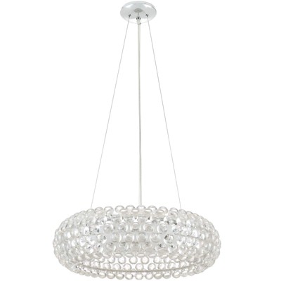 Halo 25" Chrome Pendant Chandelier with Acrylic Bubbles