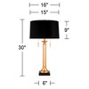 Possini Euro Design Wynne Traditional Table Lamp 30" Tall Warm Gold with USB Charging Port Black Drum Shade for Bedroom Living Room Bedside Nightstand - 4 of 4