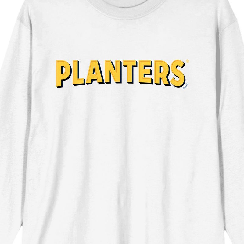 Planters Peanuts Logo Adult White Long Sleeve Tee, 2 of 4