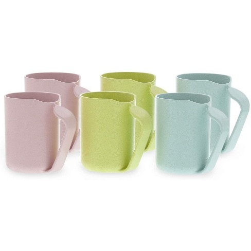 Okuna Outpost 6 Pack Unbreakable Wheat Straw Tea Cups Plastic Coffee Mugs Tea Cup With Handles 13 8 Oz Target