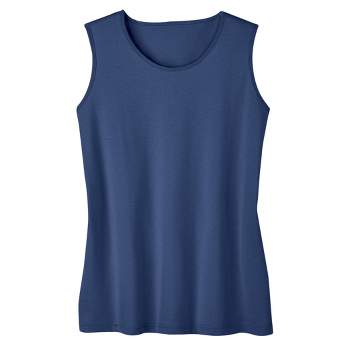 Collections Etc Soft Knit Crew Neck Sleeveless Summer Tank Top