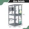 70" Wooden Cat House,Outdoor Cat Enclosure with Platforms,Wheels,Lockable Doors,Sunshine Roof - Maison Boucle - 2 of 4