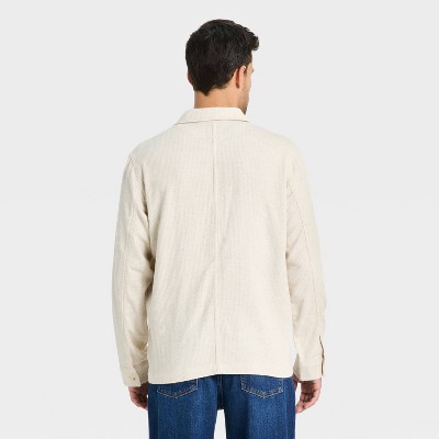 Мужские рубашки Goodfellow & Co Men's Long Sleeve Collared Button-Down Shirt - Goodfellow & Co™ Natural S — фото 2
