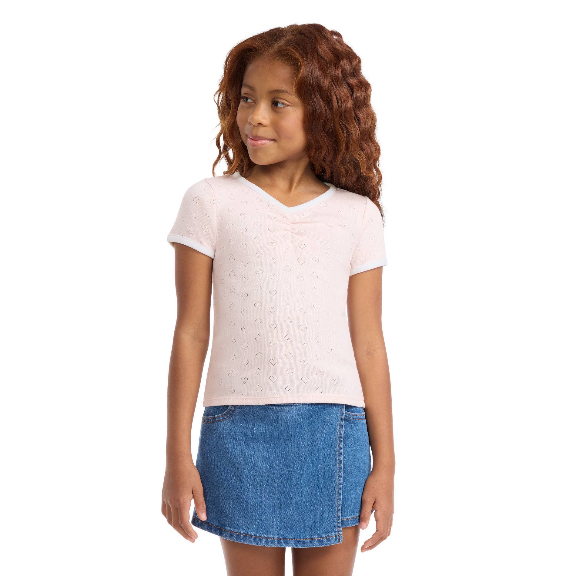 Levi's® Girls' Short Sleeve Pointelle T-Shirt - Light Pink L
