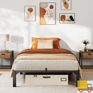 Garvee Metal Bed Frame, Heavy Duty Platform with 800 lbs Support, No Box Spring, Easy Tool-Free Assembly, Noise-Free Design, Black - 1 of 4