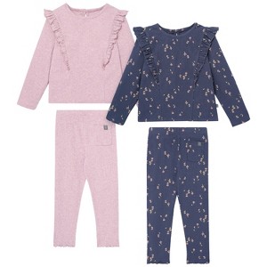 Modern Moments by Gerber Toddler and Kids Girls' 4-Piece Ruffle Top and Legging Set - 1 of 4