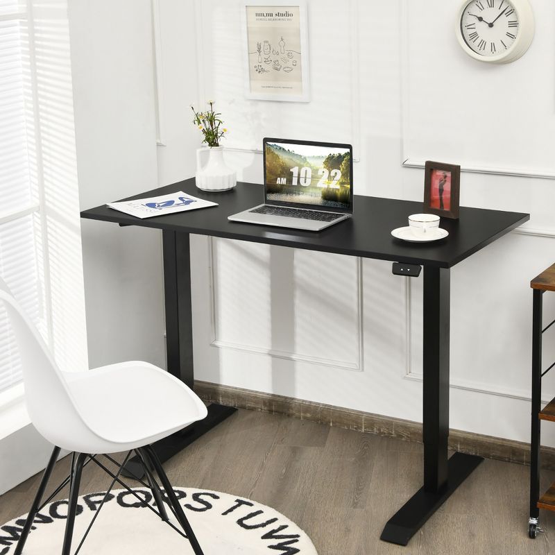 Costway 48'' Electric Sit to Stand Desk Adjustable Standing Workstation, 2 of 11