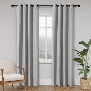 Awesome Home  Soft Cotton Feel Twill Polyester Blackout Grommet Pair (2 panels) - 1 of 4