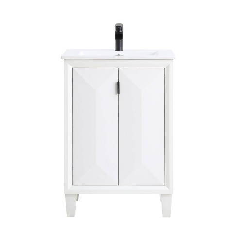 Kleankin Modern Farmhouse Bathroom Sink Cabinet, Pedestal Sink Storage  Cabinet With Double Doors And Storage Shelves, White : Target