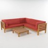 Maggift Patio Seating Sets Outdoor, Featuring Unique Design, Ideal for Chats, Perfect for Gardens, Living Spaces, Red, 88.5"*88.5"*26.5" - 3 of 4