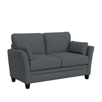 Grant River Upholstered Loveseat with 2 Pillows Gray - Hillsdale Furniture