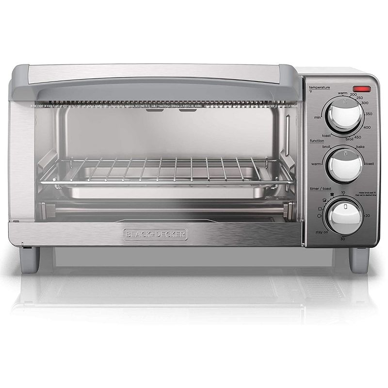 Black and Decker Natural Convection 4 Slice Toaster Oven in Stainless Steel, 2 of 8